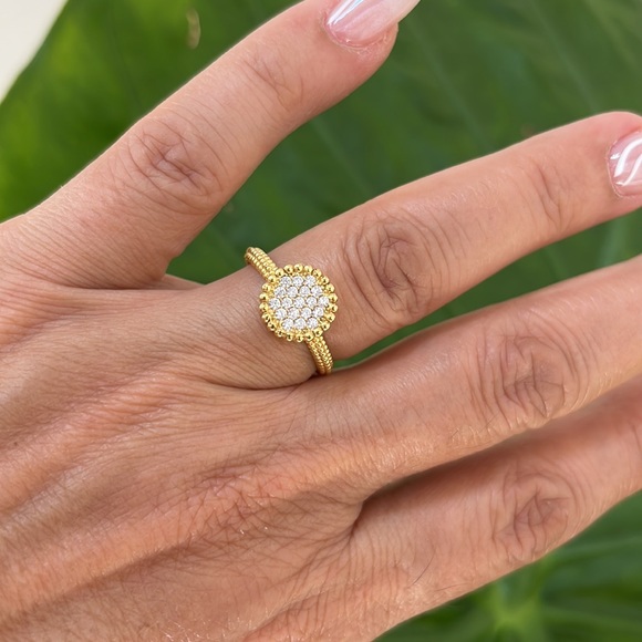 14k Gold Plated Solitaire Engagement Ring - Picture 3 of 10